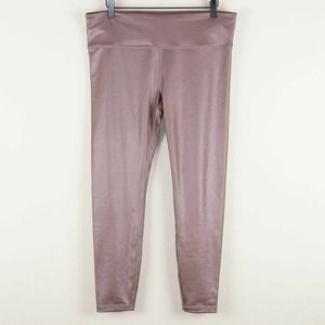 Athleta Elation Shimmer Powervita Brown Cinnamon Leggings Womens Sz L